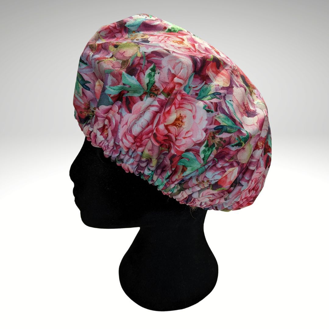 Floral shower caps