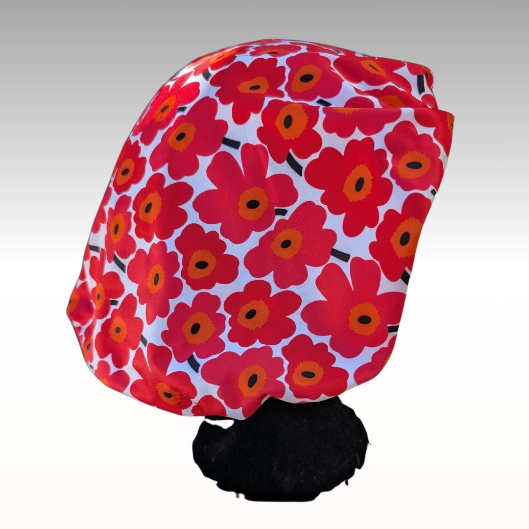 Floral shower caps