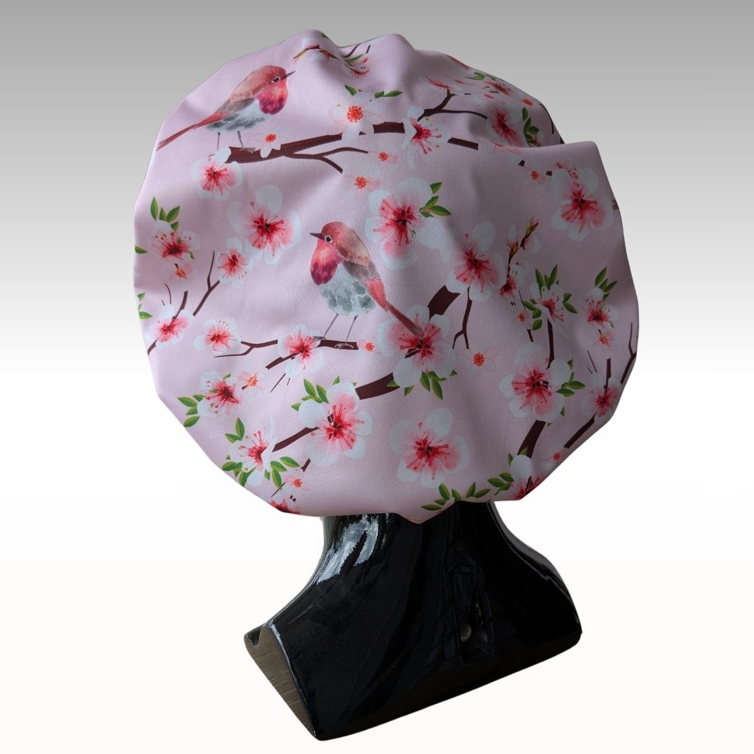 Floral shower caps