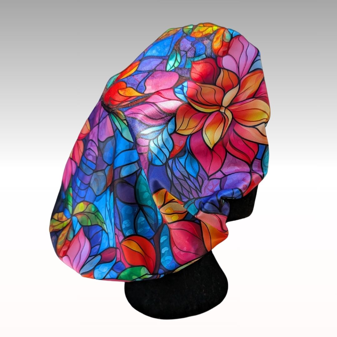 Floral shower caps