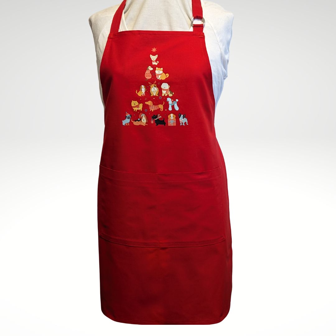 Dog Christmas tree apron