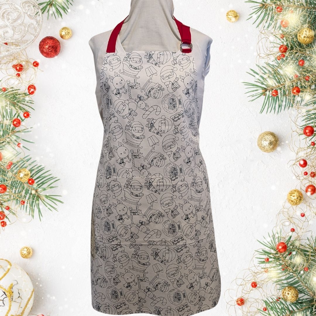 Colour-me-in Christmas apron