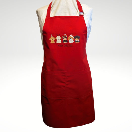 It's a dog's Christmas apron