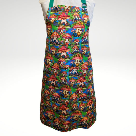 A village of mushrooms apron