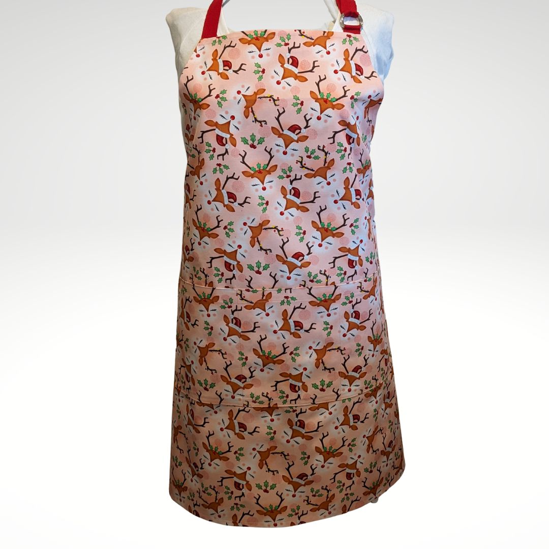 Reindeers on pink apron