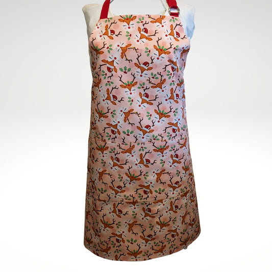 Reindeers on pink apron