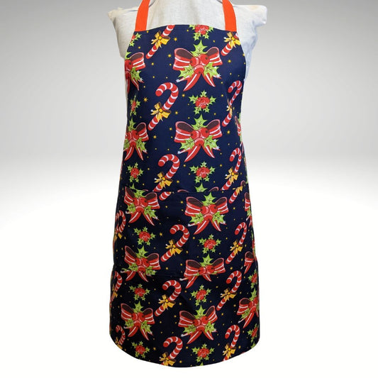 Candy canes and bows apron