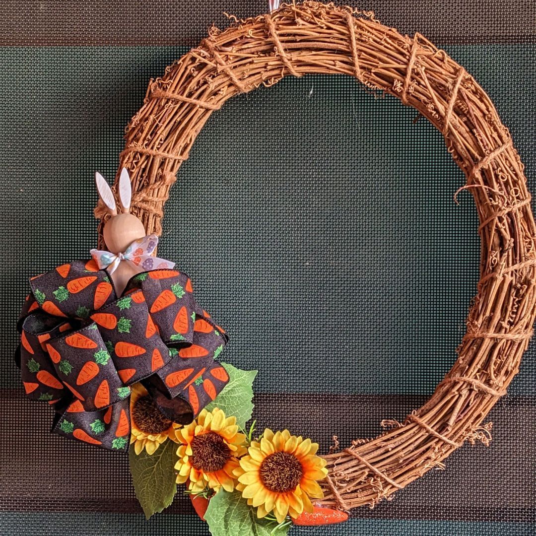 Rabbit and carrots wreath