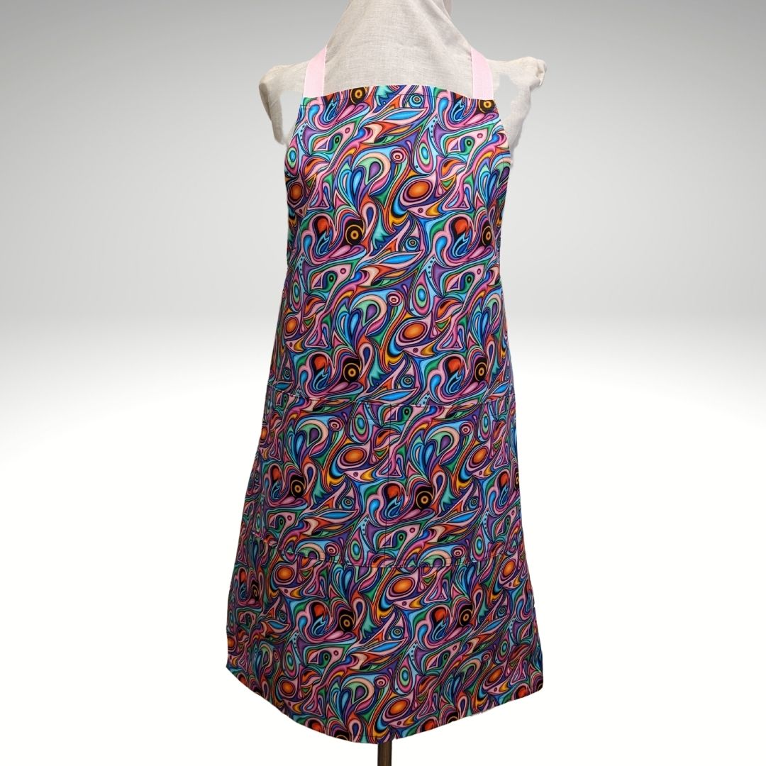 Colourful swirls apron