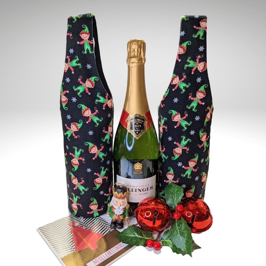 Whimsical Christmas bottle bags