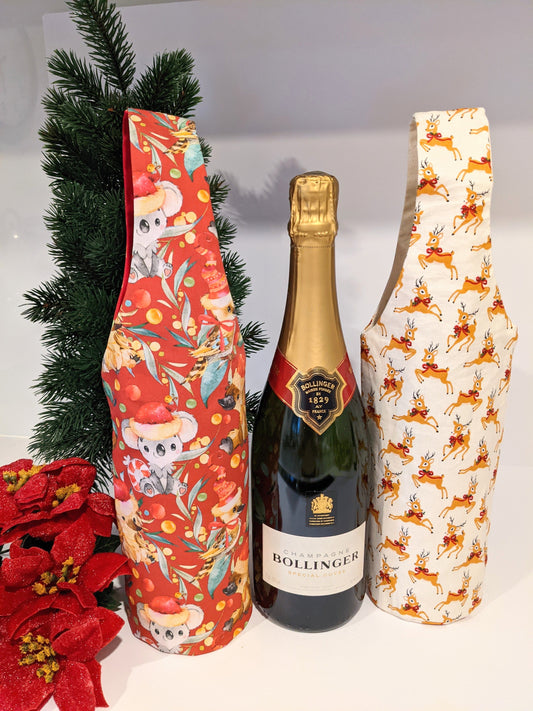 Whimsical Christmas bottle bags