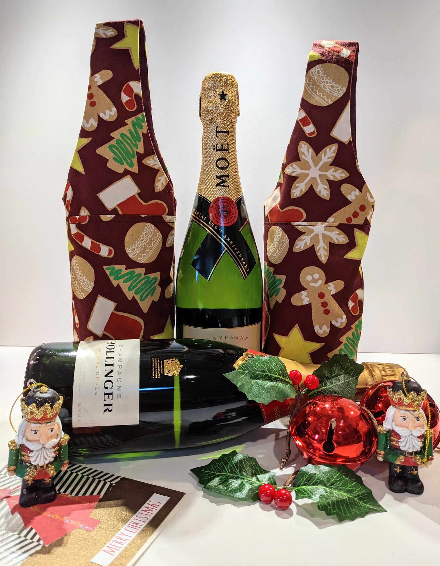 Whimsical Christmas bottle bags