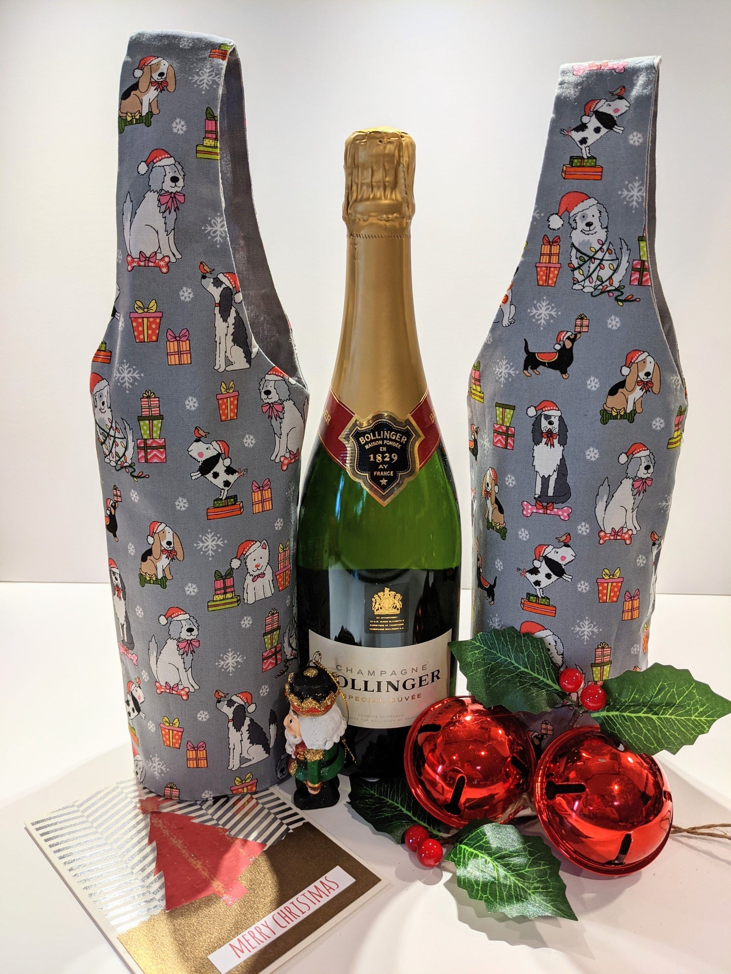 Whimsical Christmas bottle bags