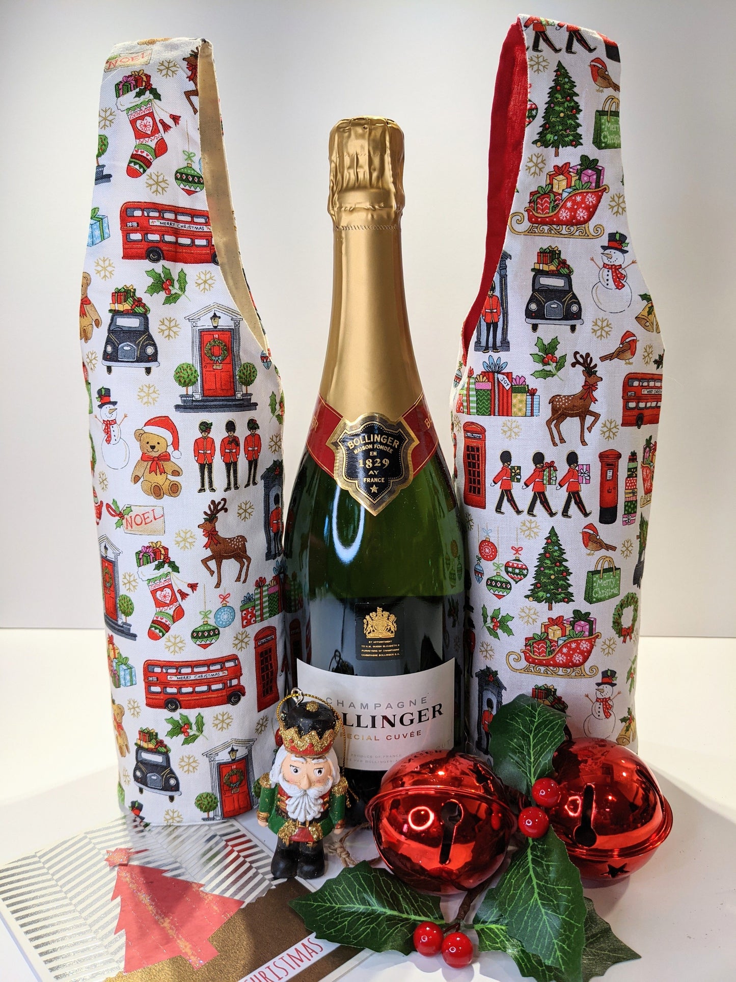 Whimsical Christmas bottle bags