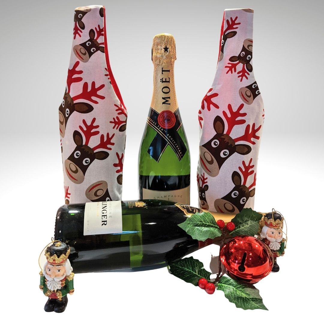 Whimsical Christmas bottle bags