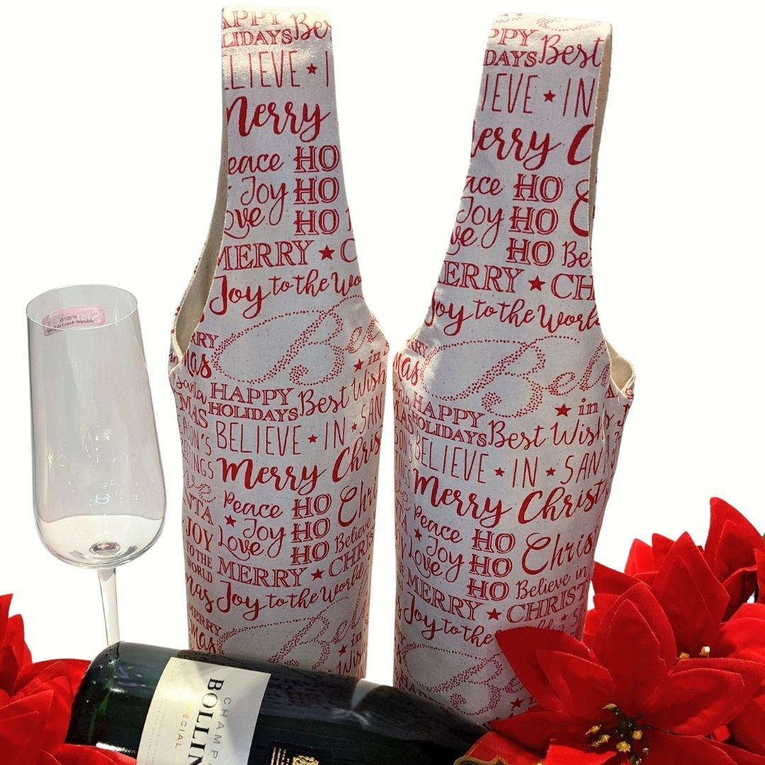 Traditional Christmas bottle bags